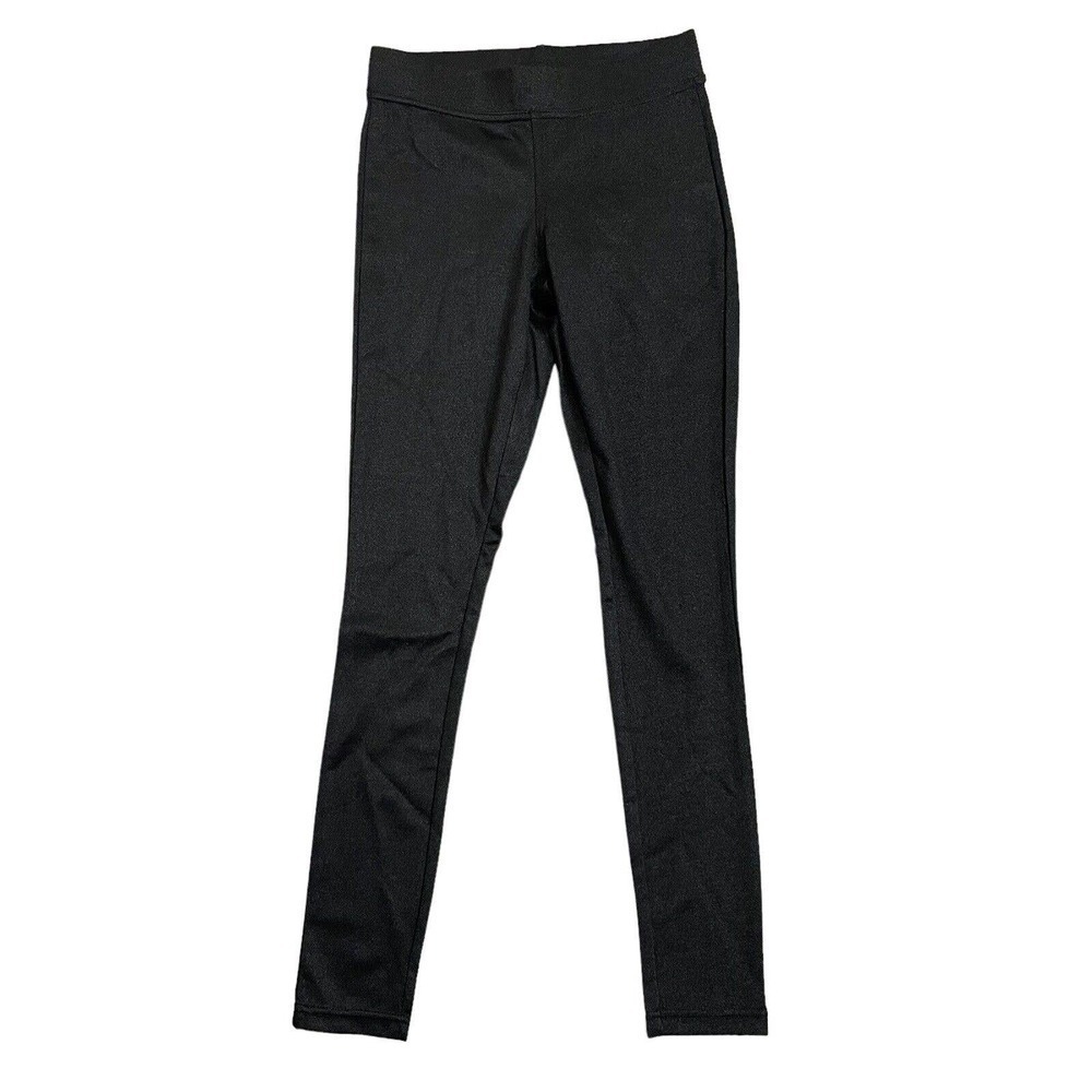Hue Black Metallic Sparkly Cropped Ankle Length Stretch Leggings